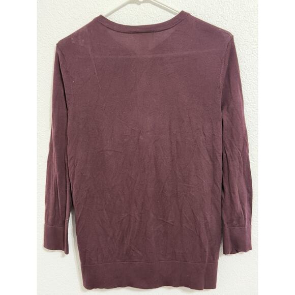 Loft Women’s Size M Purple 3/4 Sleeve Button Up Cardigan - Picture 2 of 5